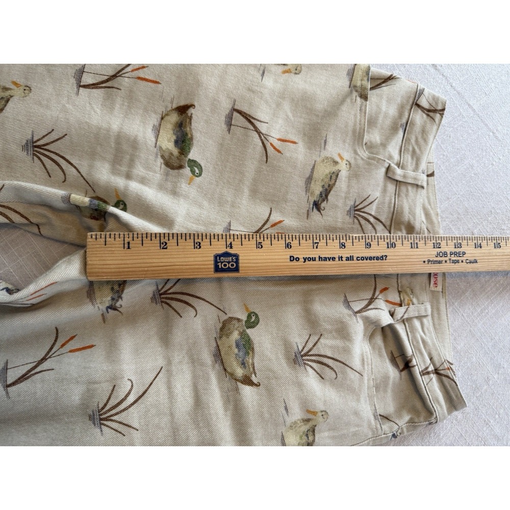 Women’s Straight Leg Duck Print Pants - Cream - Picture 9 of 11